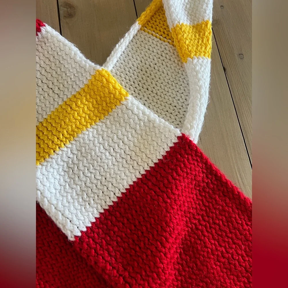 Kansas City Chiefs Red, White, and Yellow Striped Scarf